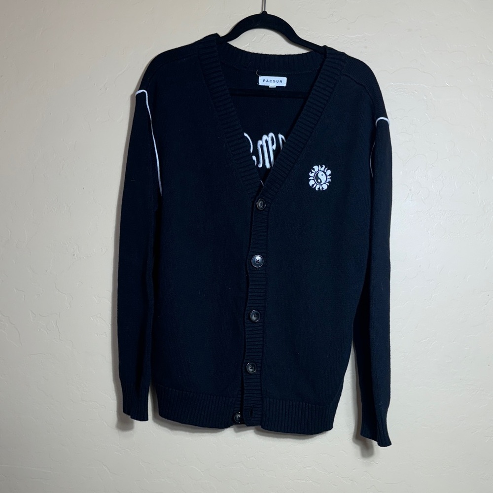 PacSun Black Men's Cardigan Sweater